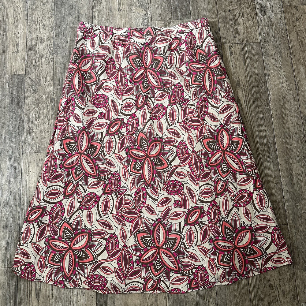East 5th Sz 20W Floral Paisley Linen Blend Lined Maxi Modest Long Skirt 40x36.5 - Picture 2 of 7